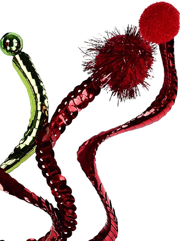 Metallic Lime & Red Sequin Whimsical Waves Christmas Stem | 30cm — image 4