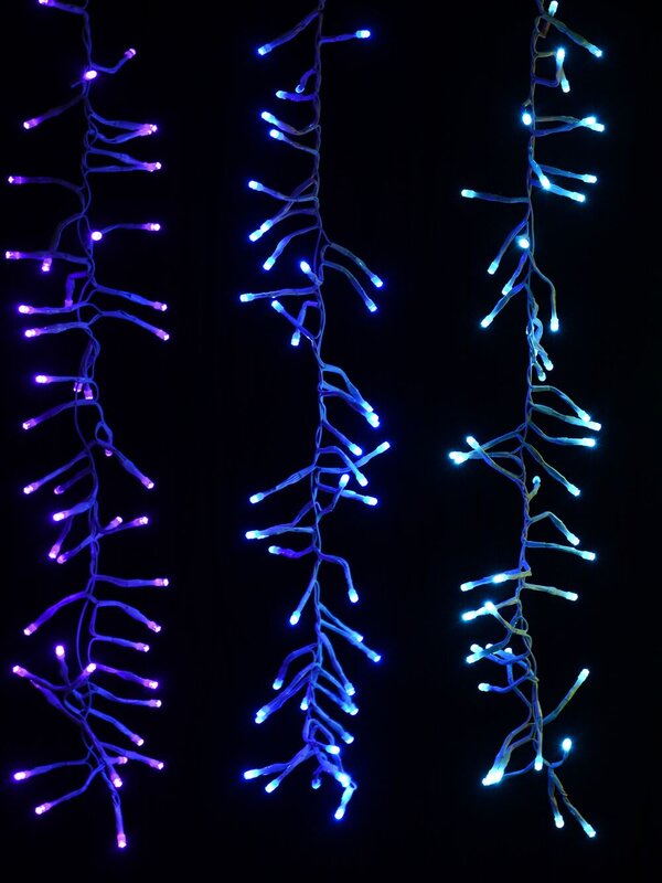 336 Multi Colour LED 90cm Firecracker Cluster Icicle Light — image 3