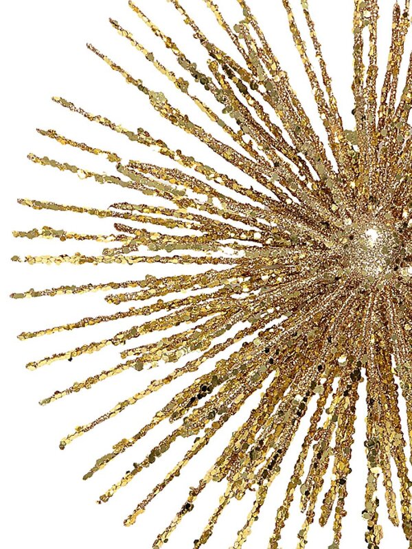 38cm Champagne Glitter Starburst Christmas Tree Top Decoration — image 3