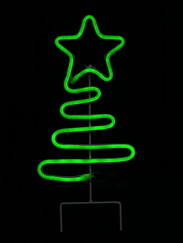 38cm Green Neon Flex Wavy Christmas Tree Solar Path Light — image 4