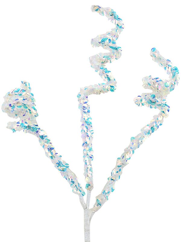 Iridescent Sequin Curly Swirl Spray Christmas Tree Clip Pick | 38cm — image 4