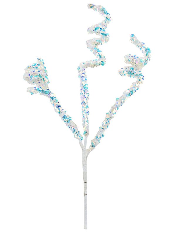 Iridescent Sequin Curly Swirl Spray Christmas Tree Clip Pick | 38cm — image 3