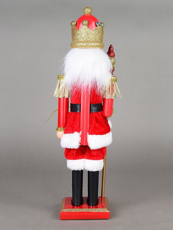 39cm Classic Nutcracker With Finial Staff Decorative Ornament