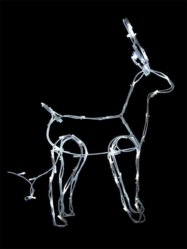 3D Cool White Santa Sleigh & Reindeer - 1.1m — image 3