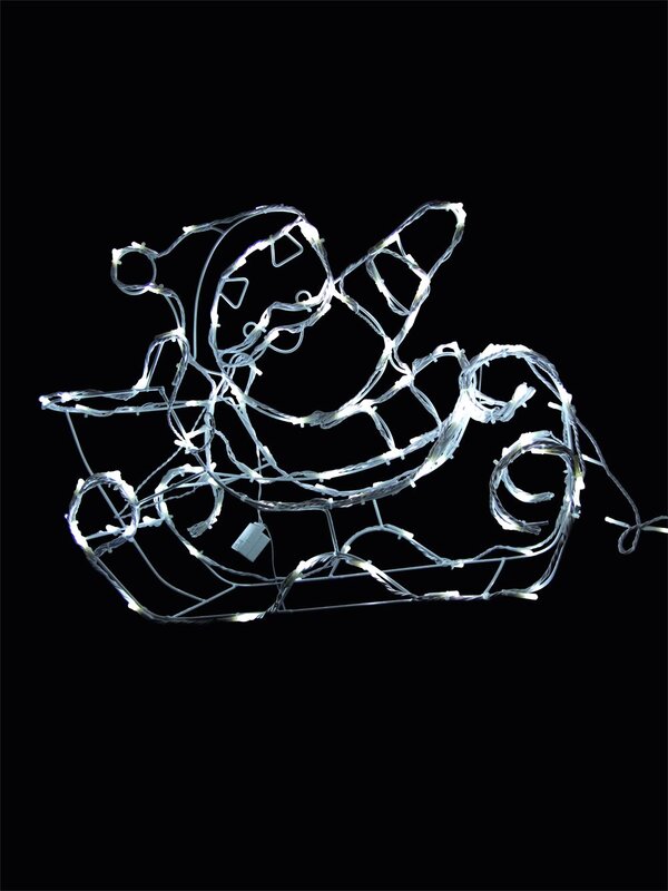 3D Cool White Santa Sleigh & Reindeer - 1.1m — image 4