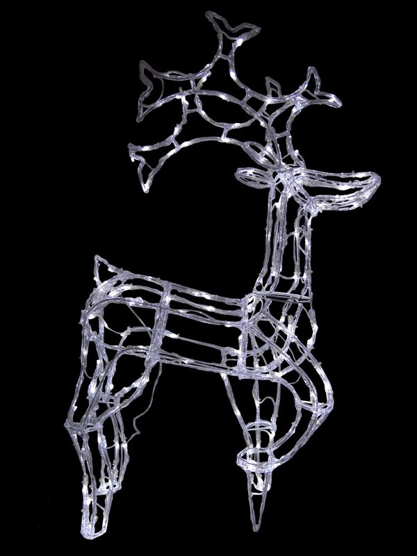 3D LED Ice-Look Prancing Deer Light Display - 1m — image 2