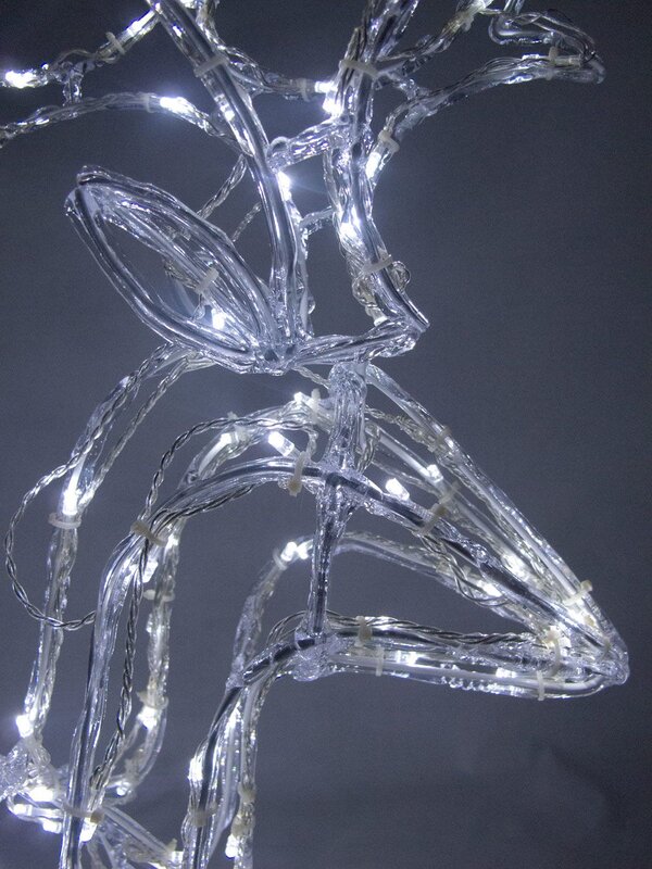 3D LED Ice-Look Sitting Reindeer Light Display - 76cm — image 3