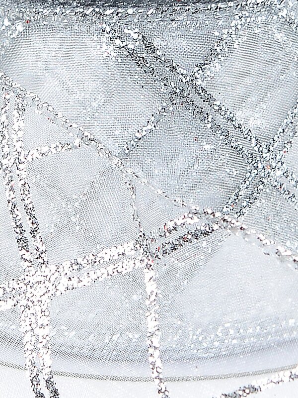 3m Diagonal Lines Pattern On Sheer Wide Cut Ribbon