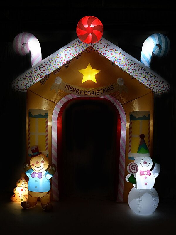 3m Gingerbread & Candy Theme Arch Illuminated Christmas Inflatable — image 2