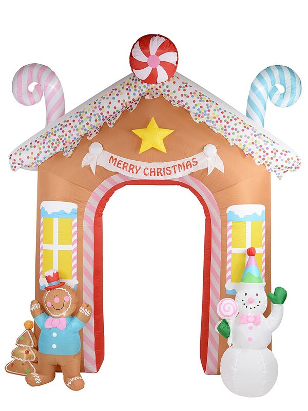 3m Gingerbread & Candy Theme Arch Illuminated Christmas Inflatable — image 3