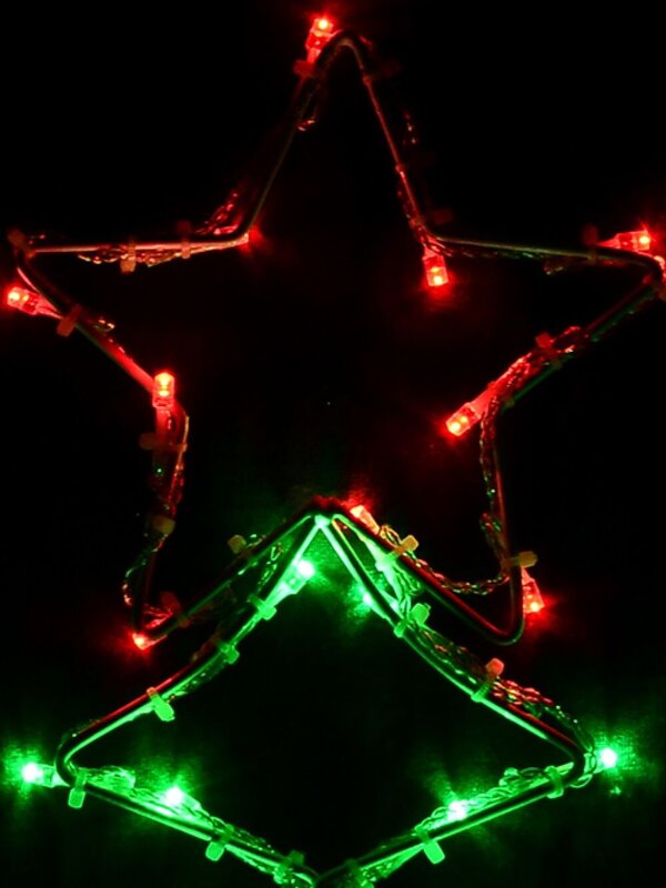 3x Christmas Trees & Stars With Red & Green String LED 2.5m Light Display — image 4