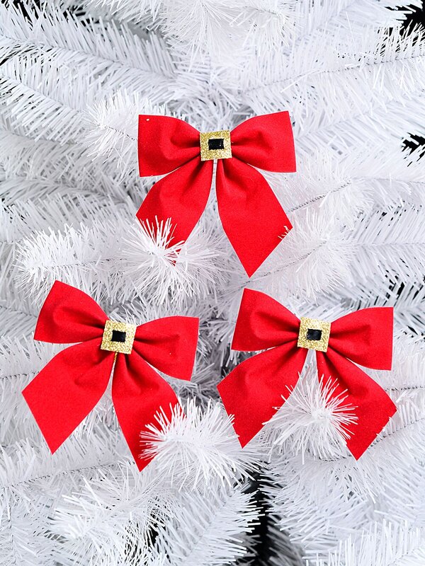 3x Red Felt Gold Buckle Whimsical Signature Bow | 13cm — image 2