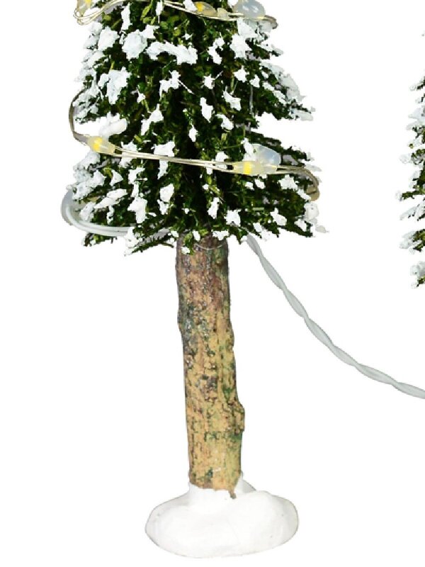 3x Snow Flocked LED Pine Trees Village Scenery | 14cm — image 4
