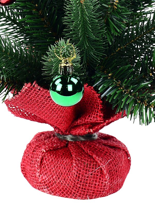 40cm Norway Spruce Decorated Tabletop Tree | 40 Tips & Red Hessian Base — image 4