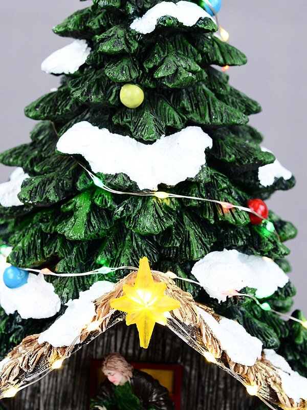 42cm Nativity Tree Stable With Manger & Animated Angel LED Christmas Scene — image 7