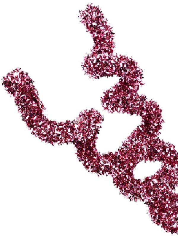 44cm Pink Tinsel Fleck Curls & Swirls Spray Long Christmas Stem — image 4