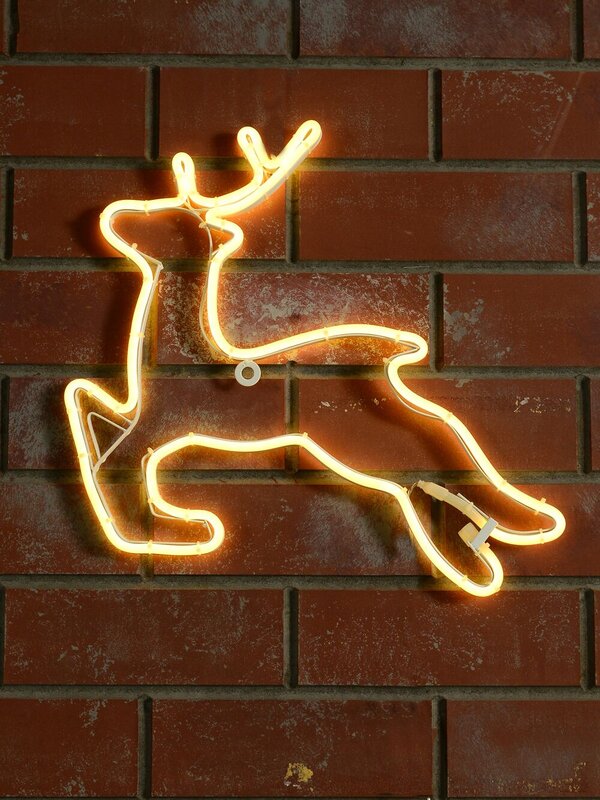 44cm Prancing Reindeer With Yellow Neon Flex Light Display — image 2