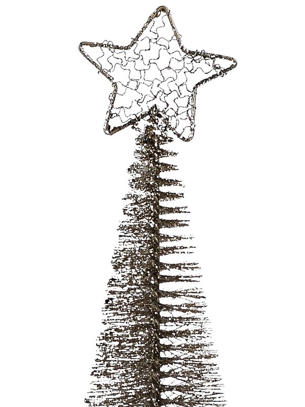 45cm Glitter Frost Champagne Wire Tabletop Tree Ornament — image 4