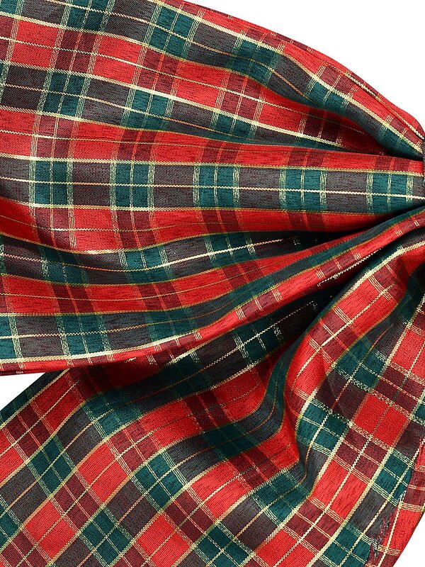 45cm Large Red, Green & Gold Tartan Moulded Display Bow — image 3