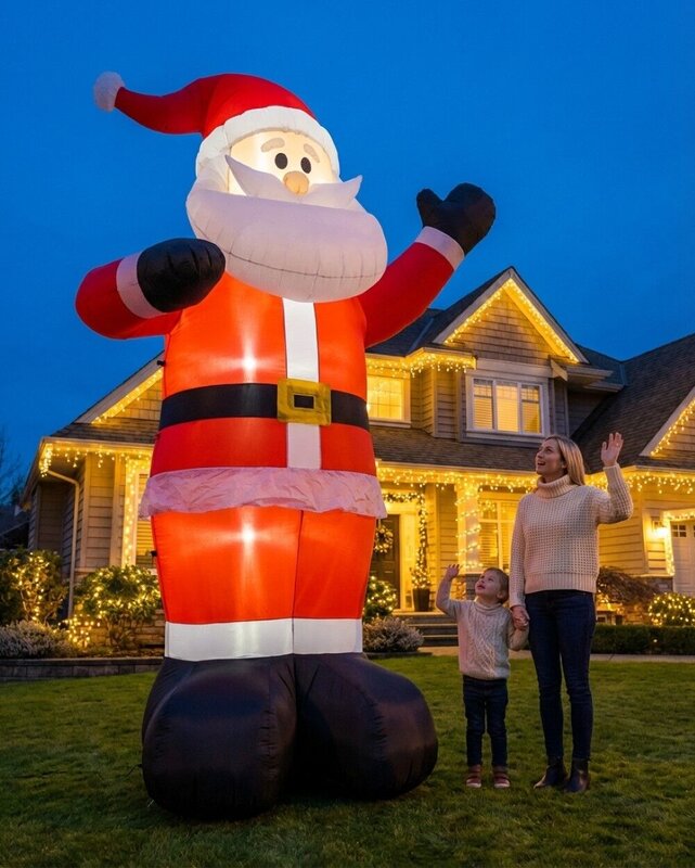 4m Gigantic Greeting Santa | LED Outdoor Inflatable — image 3