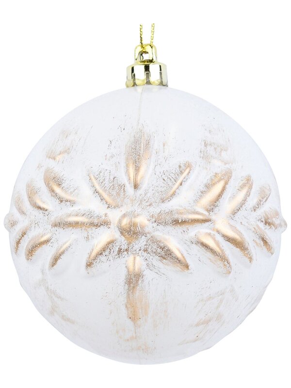 4x Dynamic White & Gold Statement Textured Vine Baubles | 80mm — image 3