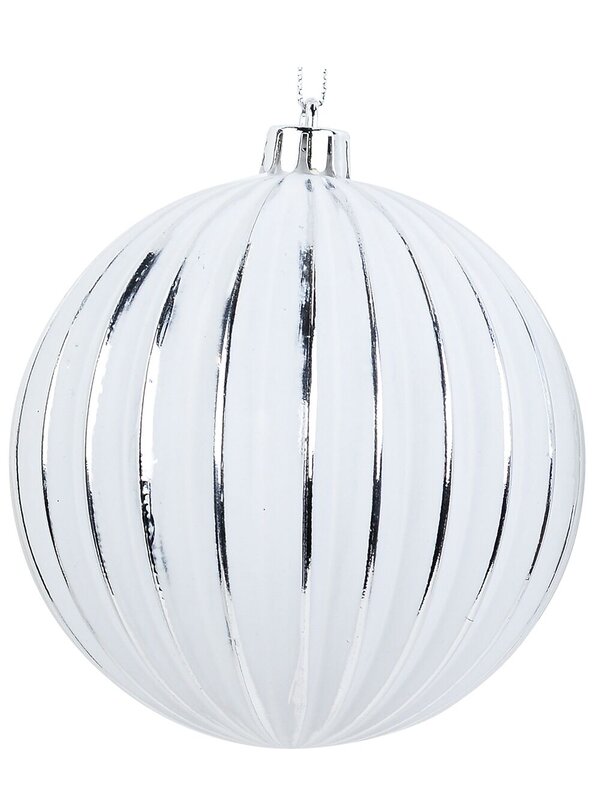 4x Dynamic White & Silver Signature Multi Textured Baubles | 10cm — image 9