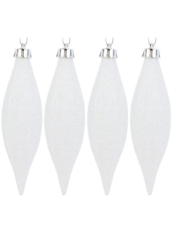 4x Icy White Lustrous Signature Iridescent Finial Drop | 14cm — image 3