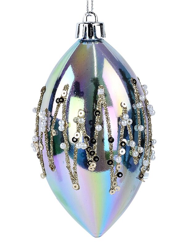 4x Iridescent Lustrous Signature Beaded Finial Drops | 12cm — image 4