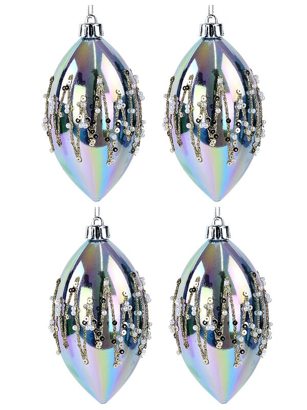 4x Iridescent Lustrous Signature Beaded Finial Drops | 12cm — image 3