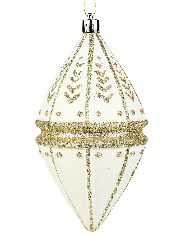 4x Ivory & Silver Lustrous Signature Gold Embellished Finial Drops | 14cm — image 4