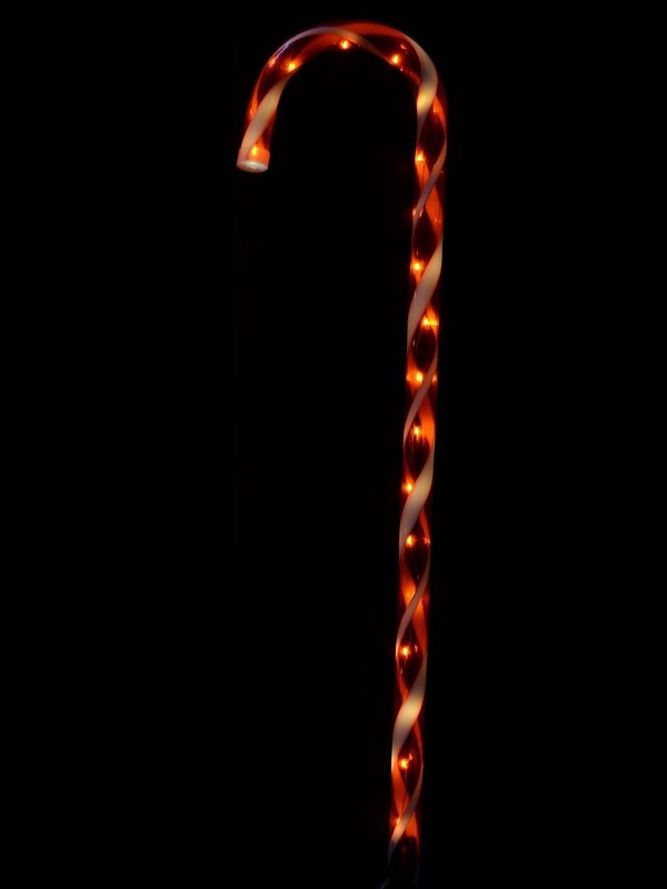 4x LED Christmas Candy Cane Path Lights - Red & White Garden Stakes | 80cm — image 2