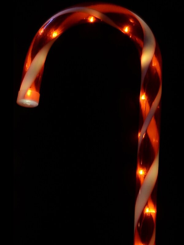 4x LED Christmas Candy Cane Path Lights - Red & White Garden Stakes | 80cm — image 3