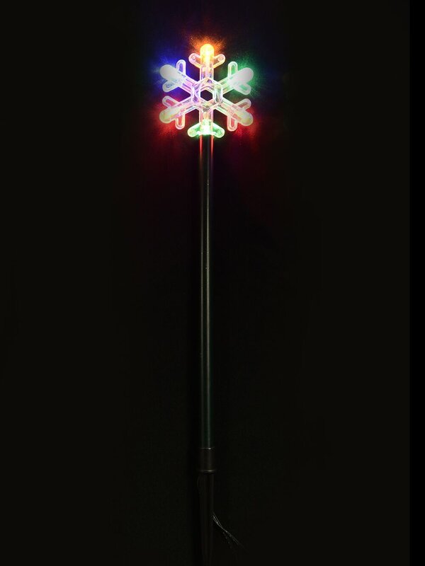 4x LED Christmas Snowflake Path Lights - Multi Colour Star Garden Stakes | 55cm — image 3