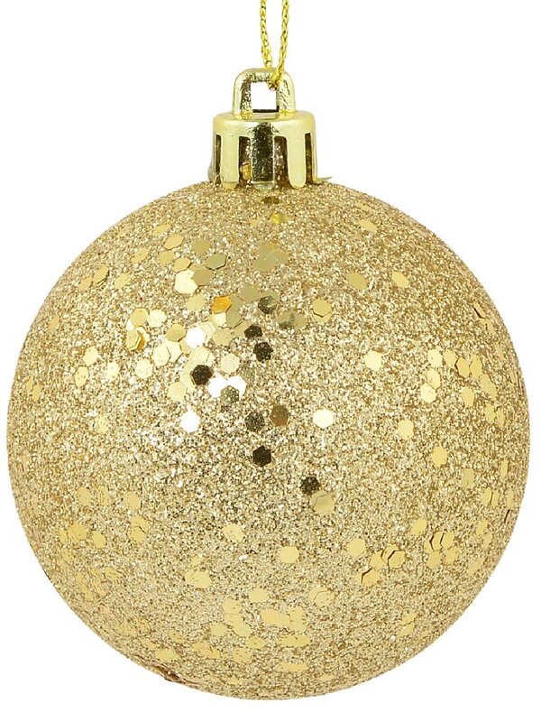4x Lustrous Gold Statement Sequin & Glitter Baubles | 80mm — image 3