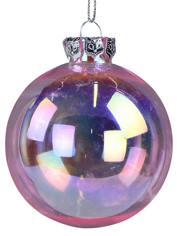 4x Lustrous Pink Tinted Statement Iridescent Soap Bubble Baubles | 80mm — image 3