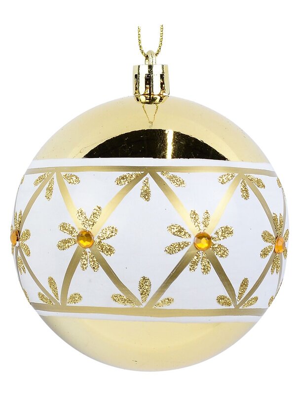 4x Opulent White & Gold Statement Filigree & Teardrop Baubles | 80mm — image 4