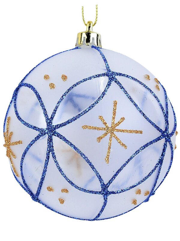 4x Radiant Frost & Clear Statement Multi Tone Glitter Baubles | 80mm — image 4
