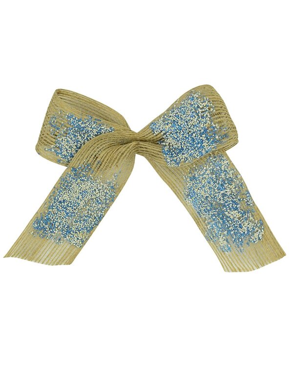 4x Silver & Turquoise Hessian Whimsical Essential Bows | 19cm