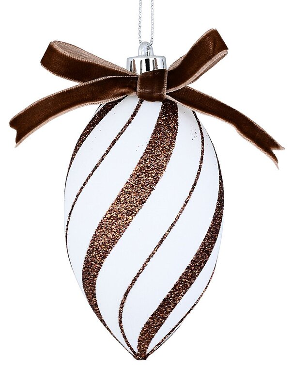 4x White & Brown Candy Swirl Whimsical Finial Drops | 12cm — image 6