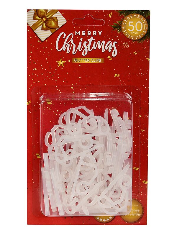 50 Reusable Outdoor Gutter Clips Christmas Light Accessory — image 4