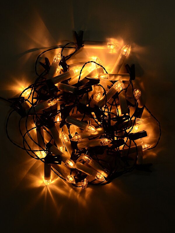 50 Warm White LED Static Flame White Christmas Candles With Clips | 4m — image 5