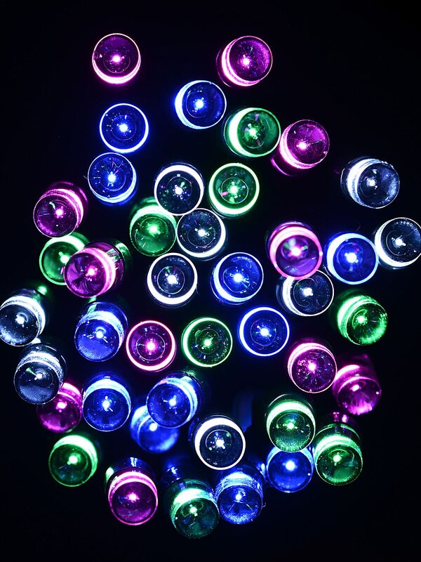 500 Multi Pastel Colours LED Concave Bulb Christmas Fairy String Lights - 25m — image 6