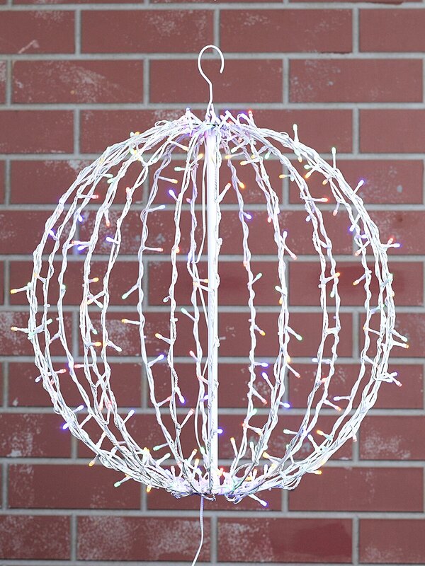 50cm Multi Colour LED String Hanging White Sphere Light Display — image 5