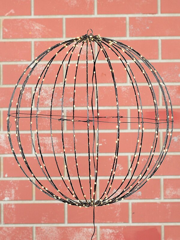 50cm Outdoor 3D Hanging Black Sphere LED Cage Light Display — image 6