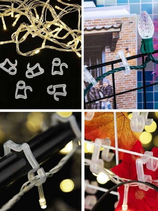 50x UV Stabilised Outdoor Gutter Hooks | Multi-Fit Icicle & Fairy Light Clips — image 2