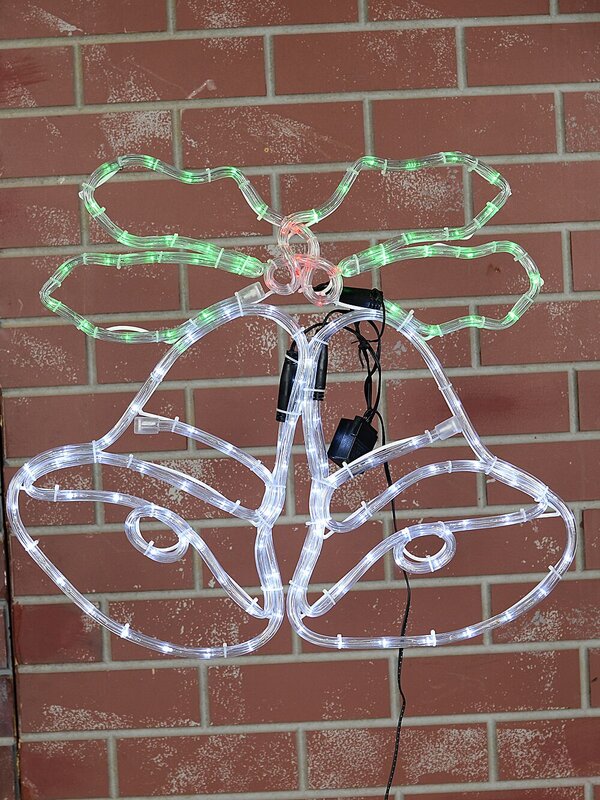 55cm Dynamic Christmas Bells & Holly Outdoor LED Rope Light Display — image 4