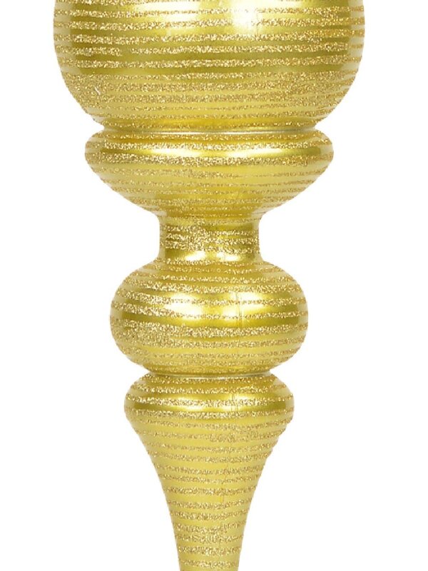 Metallic Gold Glitter Striped Large Display Ellipsoid Finial | 55cm — image 3