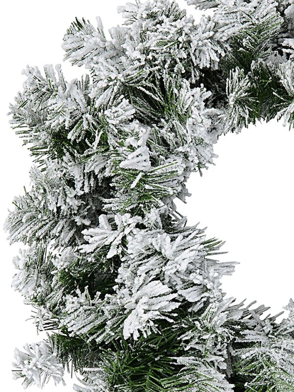 55cm Moderately Snow Flocked Fir Wreath | 120 Tips — image 3