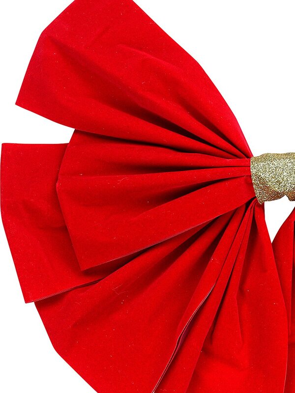 Red Felt Whimsical Monumental Front Door Bow & Ribbon | 55cm — image 3