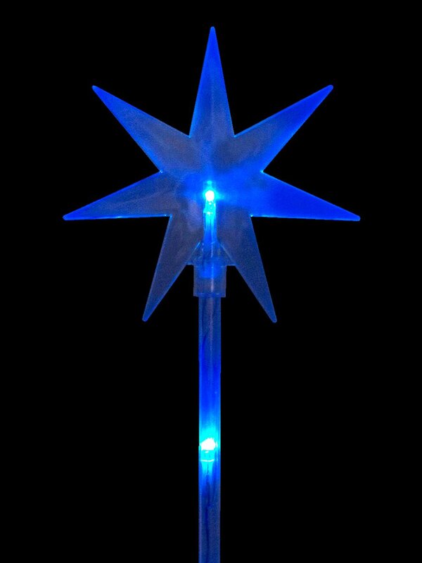 6 Blue LED Solar North Stars On Stakes - 66cm — image 4